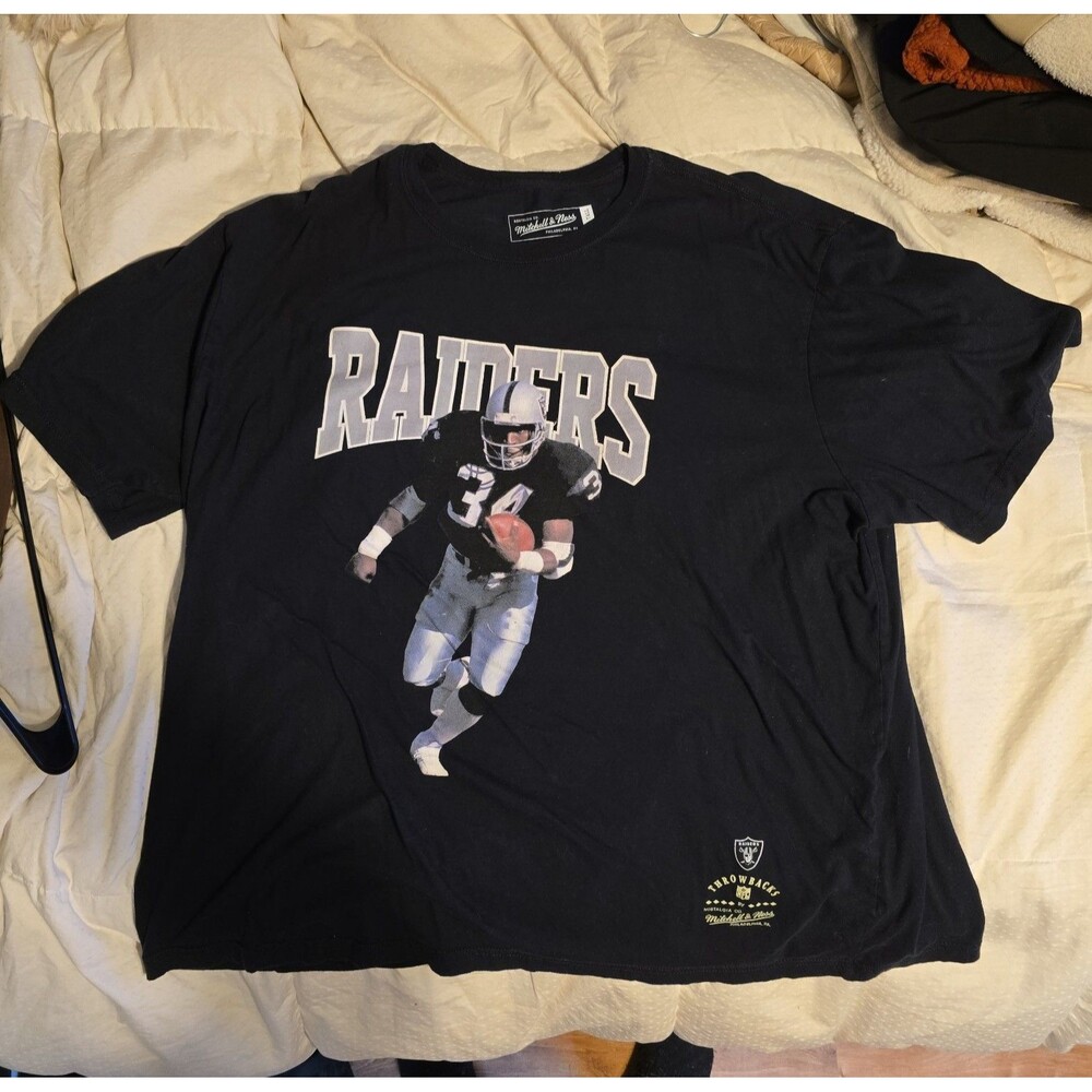 Bo Jackson Mitchell & Ness Mens Black Throwbacks T-shirt 3XB New